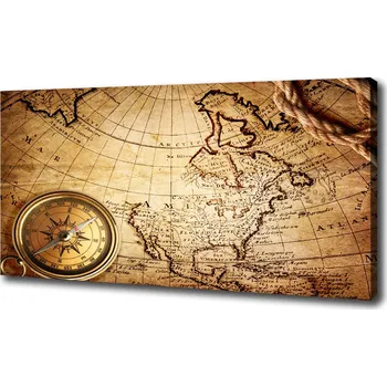 Obraz Foto obraz na plátně do obýváku Kompas na mapě
