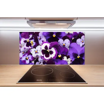 Obklad Skleněný panel do kuchyně Fialky