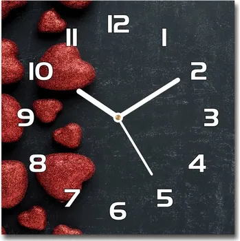 Hodiny Skleněné hodiny čtverec Srdce na tabuli