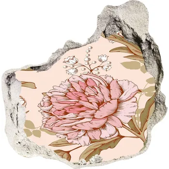 Fototapeta 3D díra nálepka Pivoňky