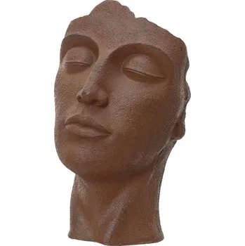 Květináč Kaemingk Dekorace/květináč WOMAN FACE, 25x21x38 cm, hnědá rez, KSD
