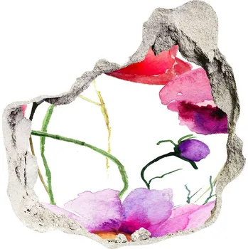 Fototapeta Nálepka 3D díra na zeď samolepící Máky