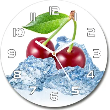Hodiny Skleněné hodiny kulaté Višně s ledem