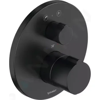Vodovodní baterie Duravit C.1 Vanová termostatická baterie pod omítku, pro 2 spotřebiče, matná černá, C15200014046