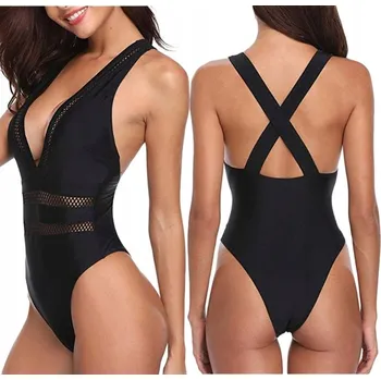 Dámské plavky Jednodílné plavky dámské zeštíhlující černé L 40