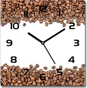 Hodiny Skleněné hodiny čtverec Zrnka kávy