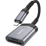 Čtečka paměťových karet HOCO UA25 pro iPhone Lightning, šedá