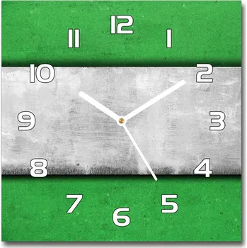 Hodiny Skleněné hodiny čtverec Zelená zeď