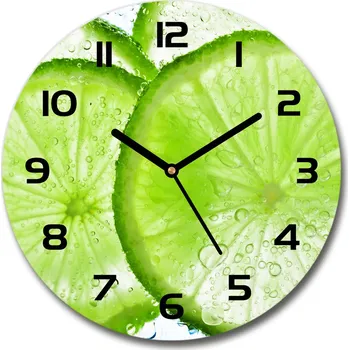 Hodiny Skleněné hodiny na stěnu Limetky pod vodou