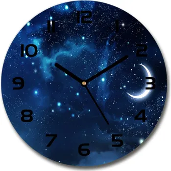 Hodiny Skleněné hodiny kulaté Hvězdné nebe