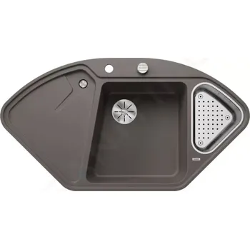 Granitový dřez Blanco Delta II Silgranitový dřez, 1042x560 mm, s ovládáním odtoku a příslušenstvím, InFino, šedá, 527239