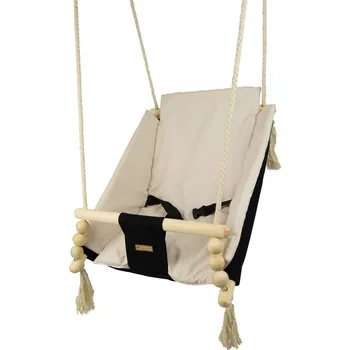 Hra na zahradu Houpačka pro děti s bezpečnostními pásy a peřinkou black cream