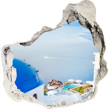 Fototapeta Fototapeta díra na zeď 3D Santorini Řecko
