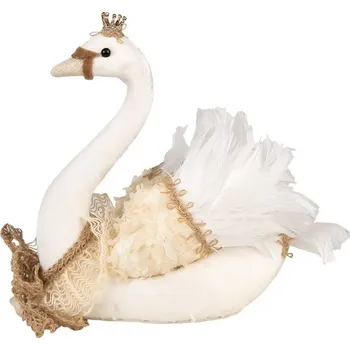 Bytová dekorace Bílá dekorace labuť Swan - 28*14*28 cm