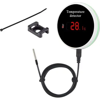 Wifi smart teplotní senzor s digitálním displejem a vzdáleným kabelovým senzorem 1m, rozsah měření -40°C - 120°C, zpětná vazba pro nezávislé topení