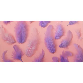 Obraz Moderní podložka na stůl pro práci z domova, Pera na pastelovém pozadí, 90x45 cm