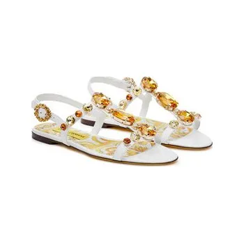 Dámské sandále Sandály Dolce&Gabbana CQ0601 AT848 Bílá 38_5