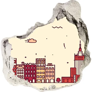 Fototapeta Fototapeta díra na zeď Varšava Polsko