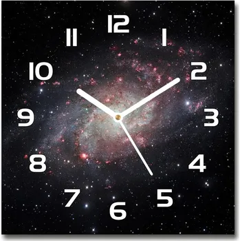 Hodiny Skleněné nástěnné hodiny čtverec Mlhovina