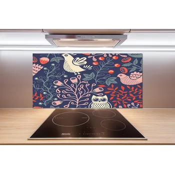 Obklad Panel do kuchyně Slepice sova rostliny