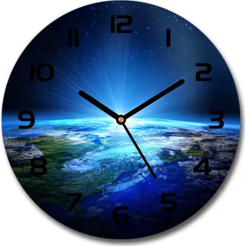 Hodiny Skleněné hodiny kulaté Planeta Země