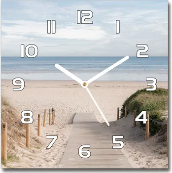 Hodiny Skleněné hodiny čtverec Stezka na pláž