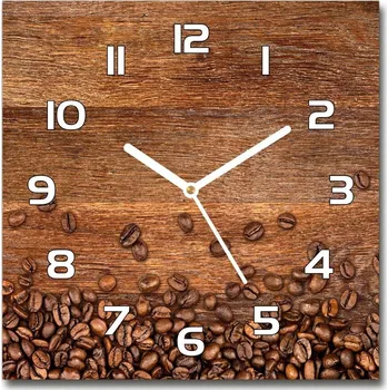 Hodiny Skleněné hodiny čtverec Zrnka kávy