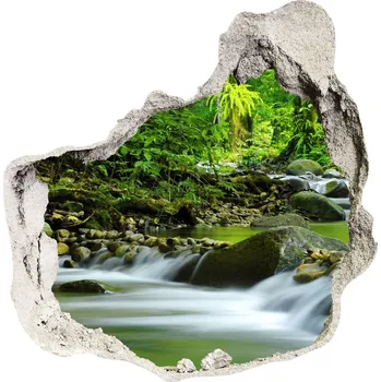 Fototapeta Díra 3D ve zdi nálepka Horský potok