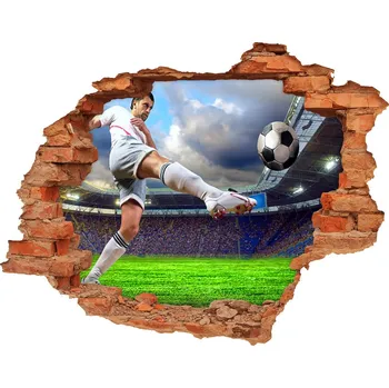 Fototapeta Fototapeta díra na zeď Fotbalista na hřišti