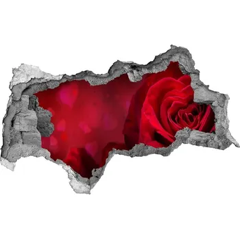 Fototapeta Samolepící díra Červená růže srdce