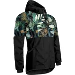 UNUO Dámská softshellová bunda s fleecem Street, Černá, Listy a větvičky XS ČERNÁ