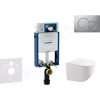 Geberit Kombifix Set předstěnové instalace, klozetu Gaia a sedátka softclose, tlačítko Sigma01, lakovaný matný chrom, SANI15CA1121