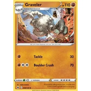 Karetní hra Pokémon CRZ 068/159 Graveler - Crown Zenith Stav: Near Mint, Verze: REVERSE HOLO