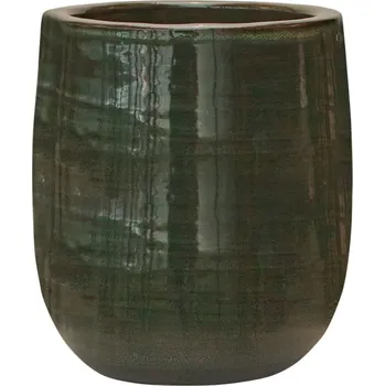 Květináč Plain Striped Darcy Olive Ø 37 cm / V 41 cm