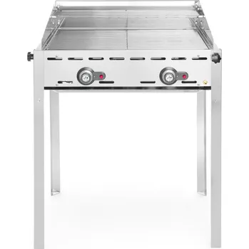 Zahradní gril Plynový gril Green Fire 2 hořáky, HENDI, Profi Line, Včetně 2 mřížek GN 1/1 z nerezové oceli, 11,6kW, 740x612x(H)825mm