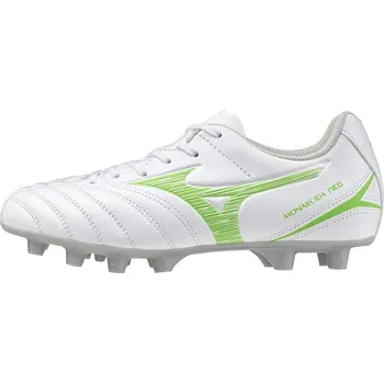 Kopačky Chlapecké fotbalové kopačky Mizuno MONARCIDA NEO III SELECT Jr(C) / White/Neon Green Velikost: 34.0/2.0