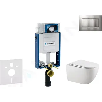Geberit Kombifix Set předstěnové instalace, klozetu Gaia a sedátka softclose, tlačítko Sigma30, chrom mat/chrom, SANI15CA1124