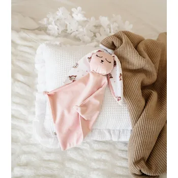 Mazlící muchláček pro miminko - světle růžový s medvídky