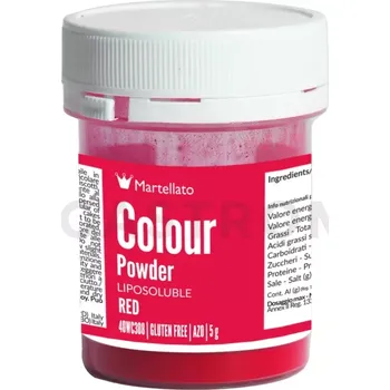 Výroba svíčky Práškové barvivo rozpustné v tucích 5 g - červené | MARTELLATO, Colour powder