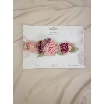 Kojenecká čepice Kojenecká slavnostní čelenka Viera Jamiks barva: růžová, Rozměr: 36