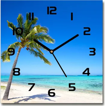 Hodiny Skleněné hodiny čtverec Tropická pláž