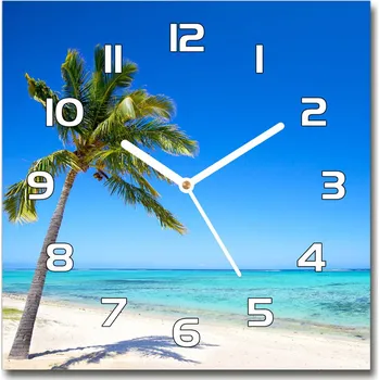 Hodiny Skleněné hodiny čtverec Tropická pláž