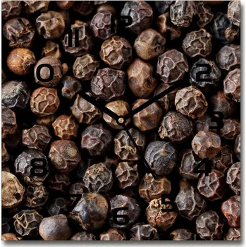 Hodiny Skleněné hodiny čtverec Zrnka pepře