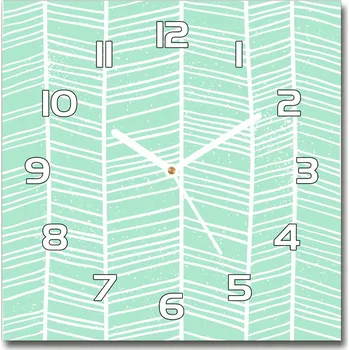 Hodiny Skleněné hodiny čtverec Jedle vzor