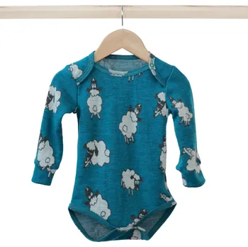 Kojenecký body Crawler Rostoucí merino body dlouhý rukáv dětské Ovečky Velikost: 68-74/80 (6-18 měsíců)