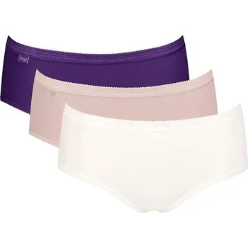 Kalhotky 3 pack kalhotek Basic+ Midi bílé, béžové a fialové S