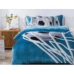 XPOSE® Mikroplyšové povlečení FOTBAL Exclusive - modré 140x200 cm, 70x90 cm, Mikroplyš + Prodloužená možnost vrácení zboží do 50 dnů