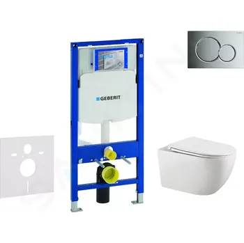 Geberit Duofix Set předstěnové instalace, klozetu Gaia a sedátka softclose, tlačítko Sigma01, lesklý chrom, SANI11CA1132