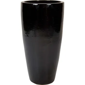 Květináč Plain Partner Black Shiny Ø 36 cm / V 70 cm