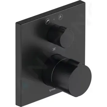 Vodovodní baterie Duravit C.1 Vanová termostatická baterie pod omítku, pro 2 spotřebiče, matná černá, C15200013046